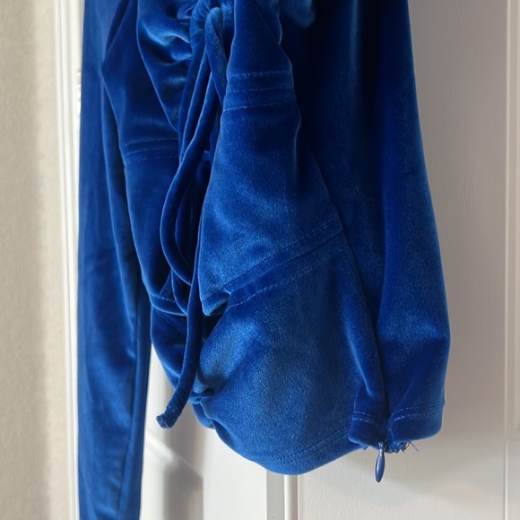 NWT Torn by Ronny Kobo Velvet Cut Out Crop in Electric Blue - Picture 6 of 8